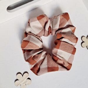 Coletero scrunchie vichy XL Terracota