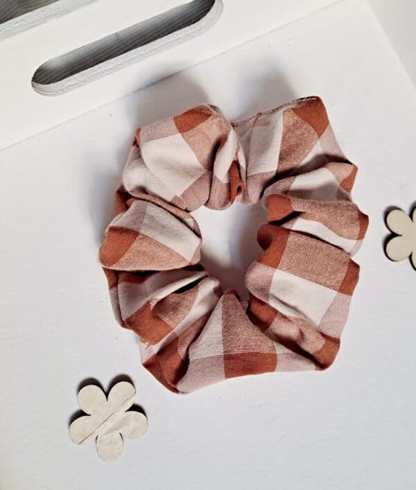 Coletero scrunchie vichy XL Terracota