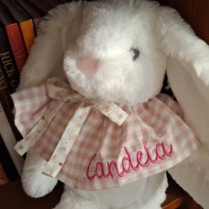 Peluche conejita Tina vichy rosa